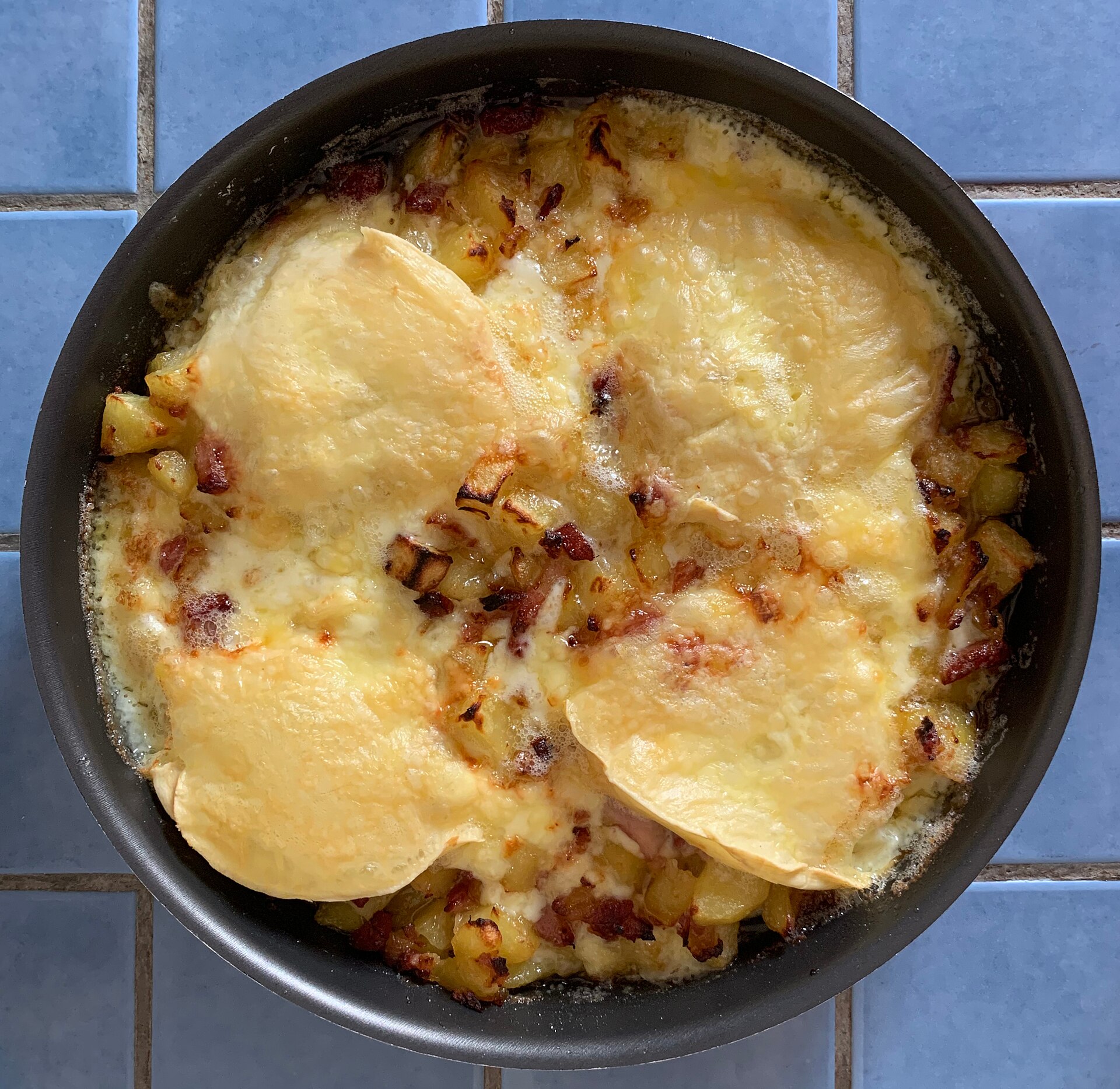 Alpine tartiflette fresh from the oven